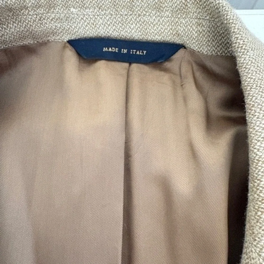 Brooks Brothers Mens 41R Tan Wool Blend 2 Button Blazer Sport Coat Made in Italy